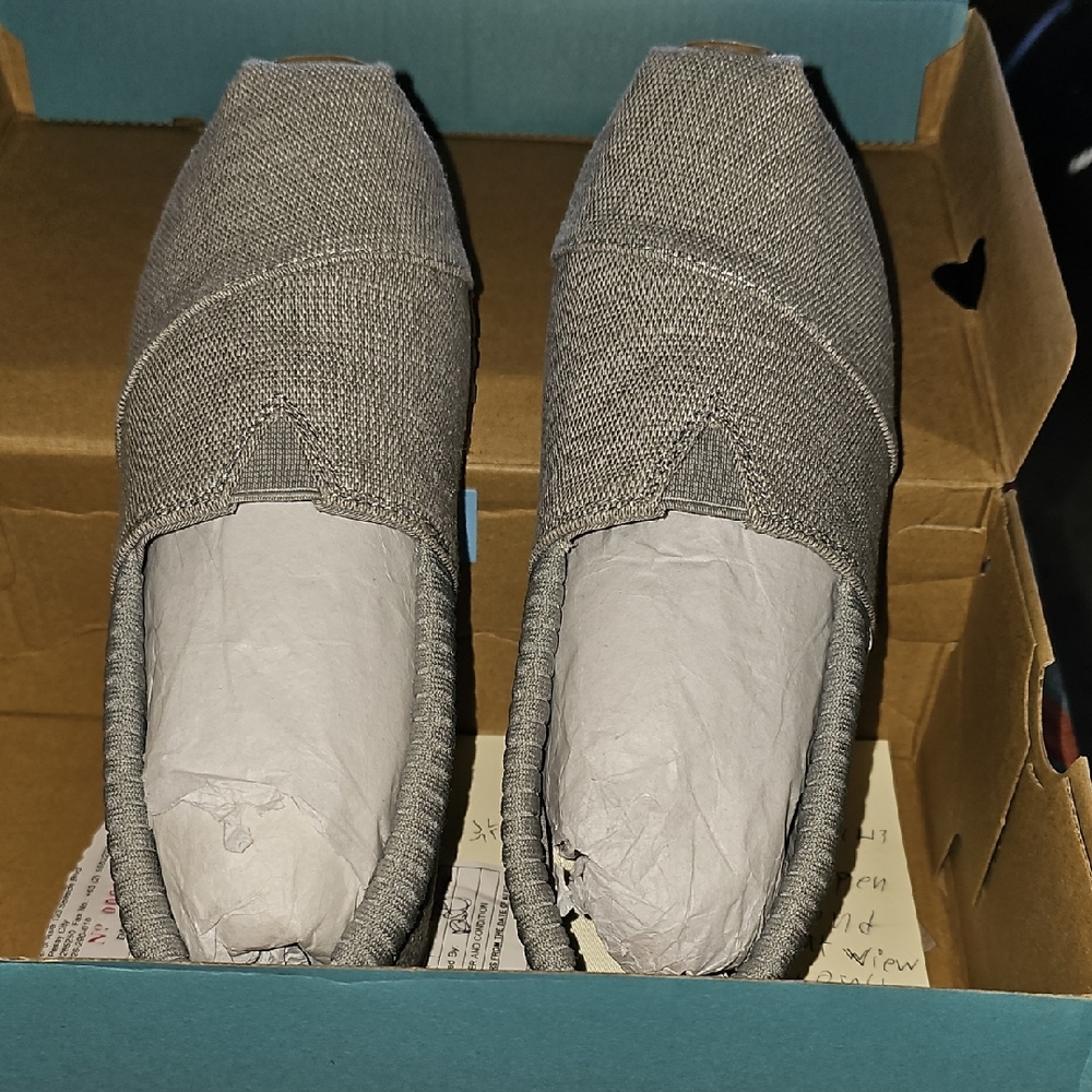 Girls TOMS Gray Slip-On Shoes
